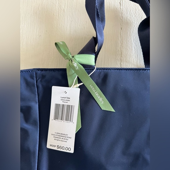 NWT: Vera Bradley: Nylon Navy Lunch insulated Tote Bag - Peacoat - Picture 4 of 11